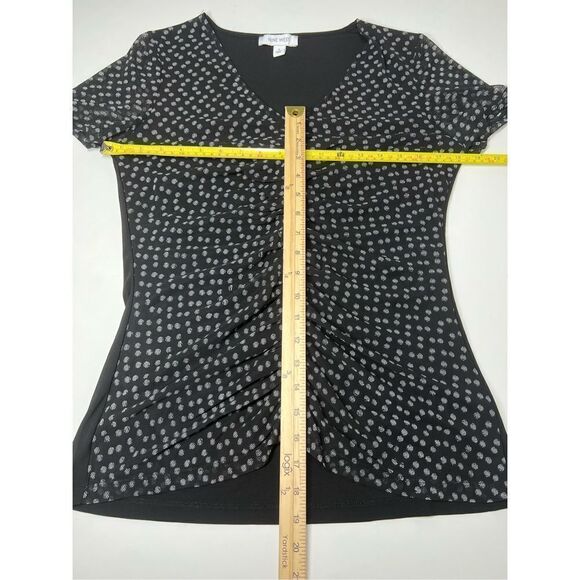 Nine West Polka Dot Short Sleeve Top Size S - Picture 5 of 8